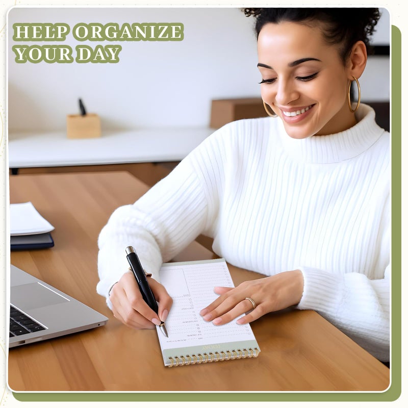 Thboxes 2 حزم للقيام بقائمة المفكرة، إجمالي 208 صفحة للقيام بقائمة دفتر ملاحظات A5 غير مؤرخة مخطط يومي مع غطاء شفاف وقائمة مرجعية للمهام واللوازم المدرسية والمكتب المنزلي، أسلوب بسيط - Image 5